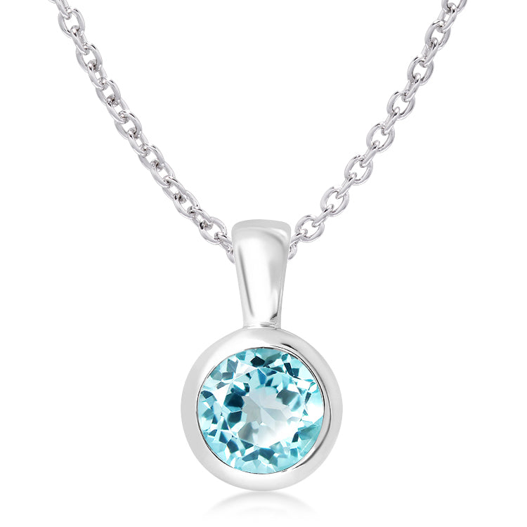 Silver and blue topaz pendant