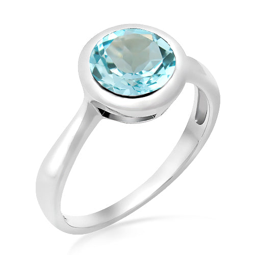 Silver and Blue topaz ring