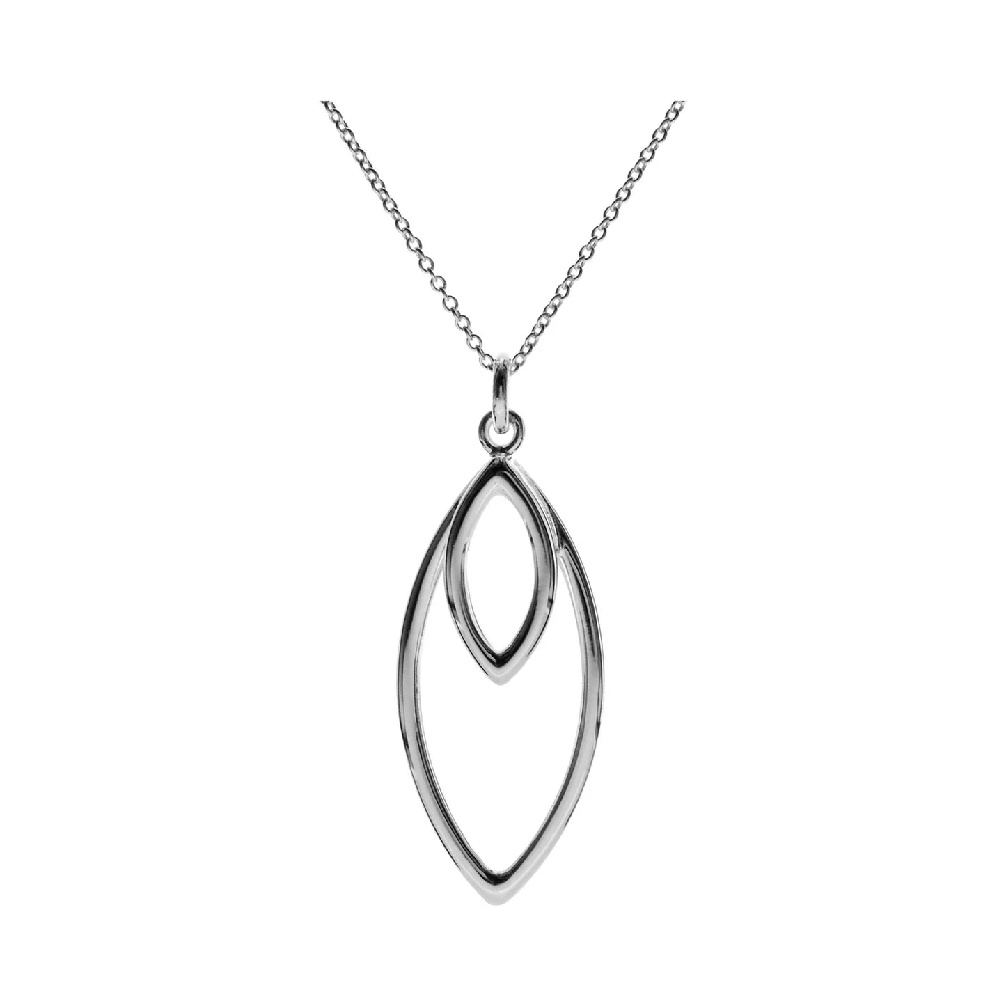 Silver Bria double ellipse shape pendant