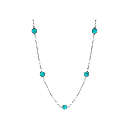 Silver and Turquoise station necklace.
