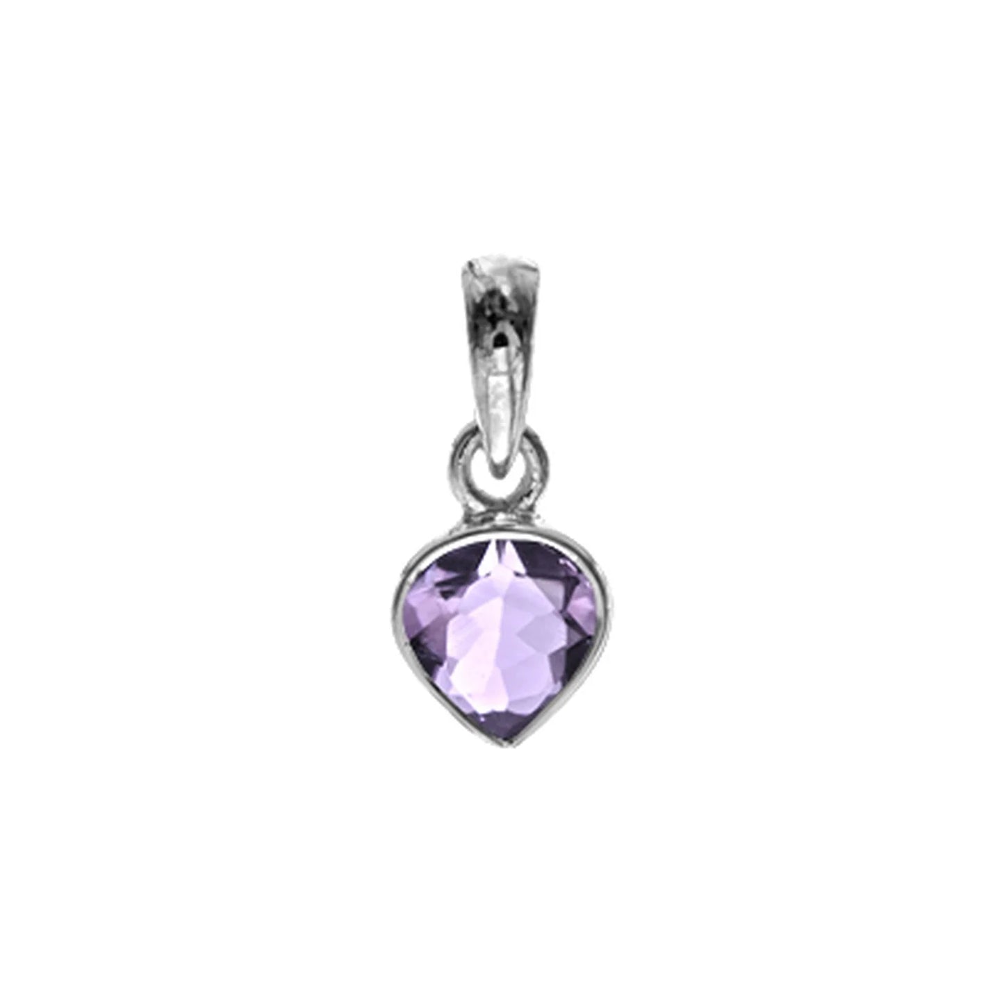 Silver and Amethyst teardrop pendant.