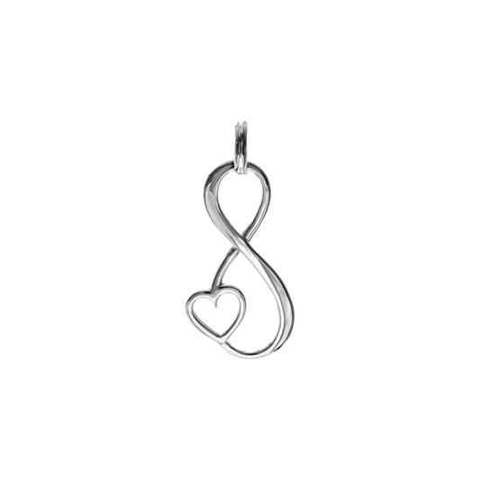Silver infinity heart pendant.