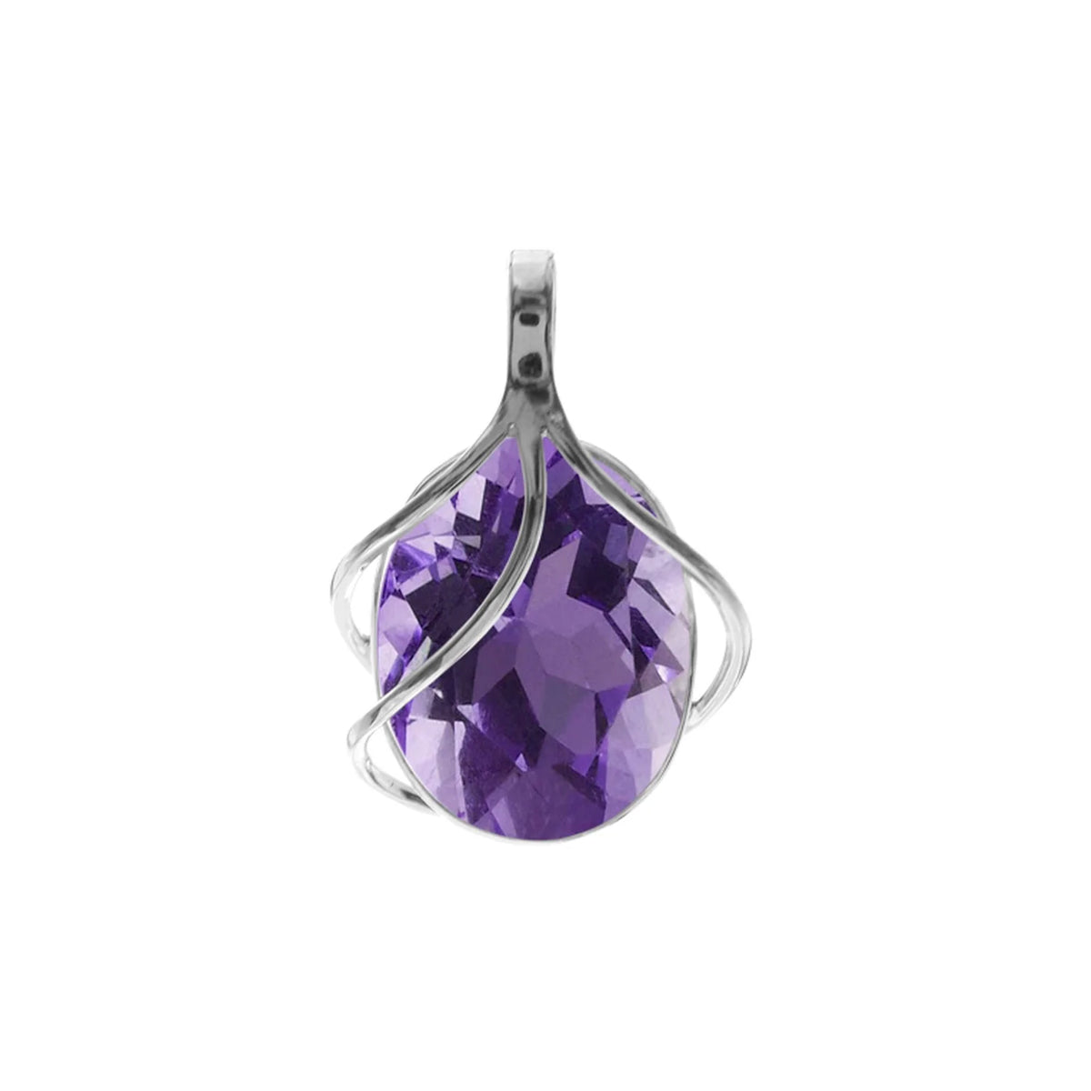 Silver and Amethyst faceted pendant