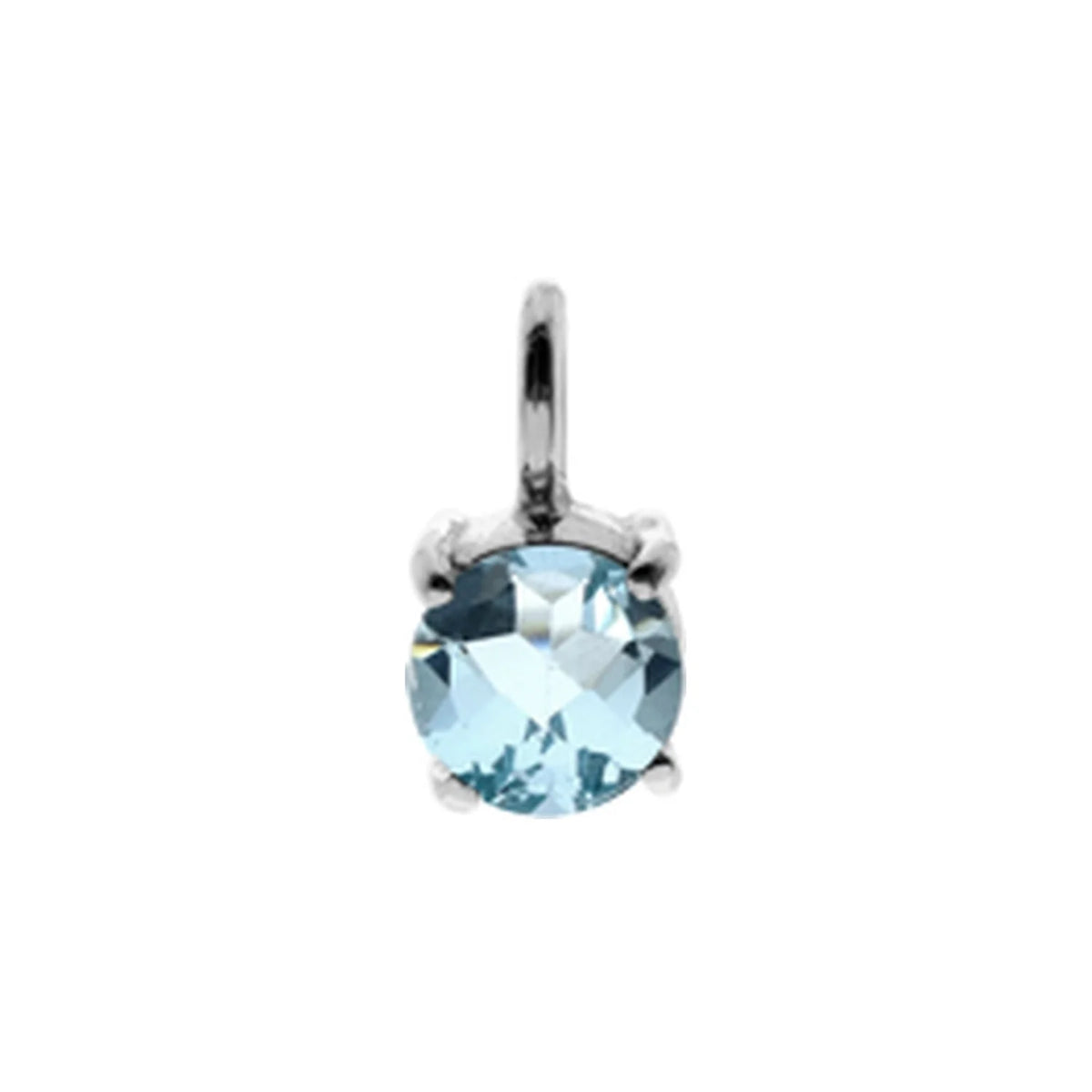Silver and claw set round Blue Topaz pendant