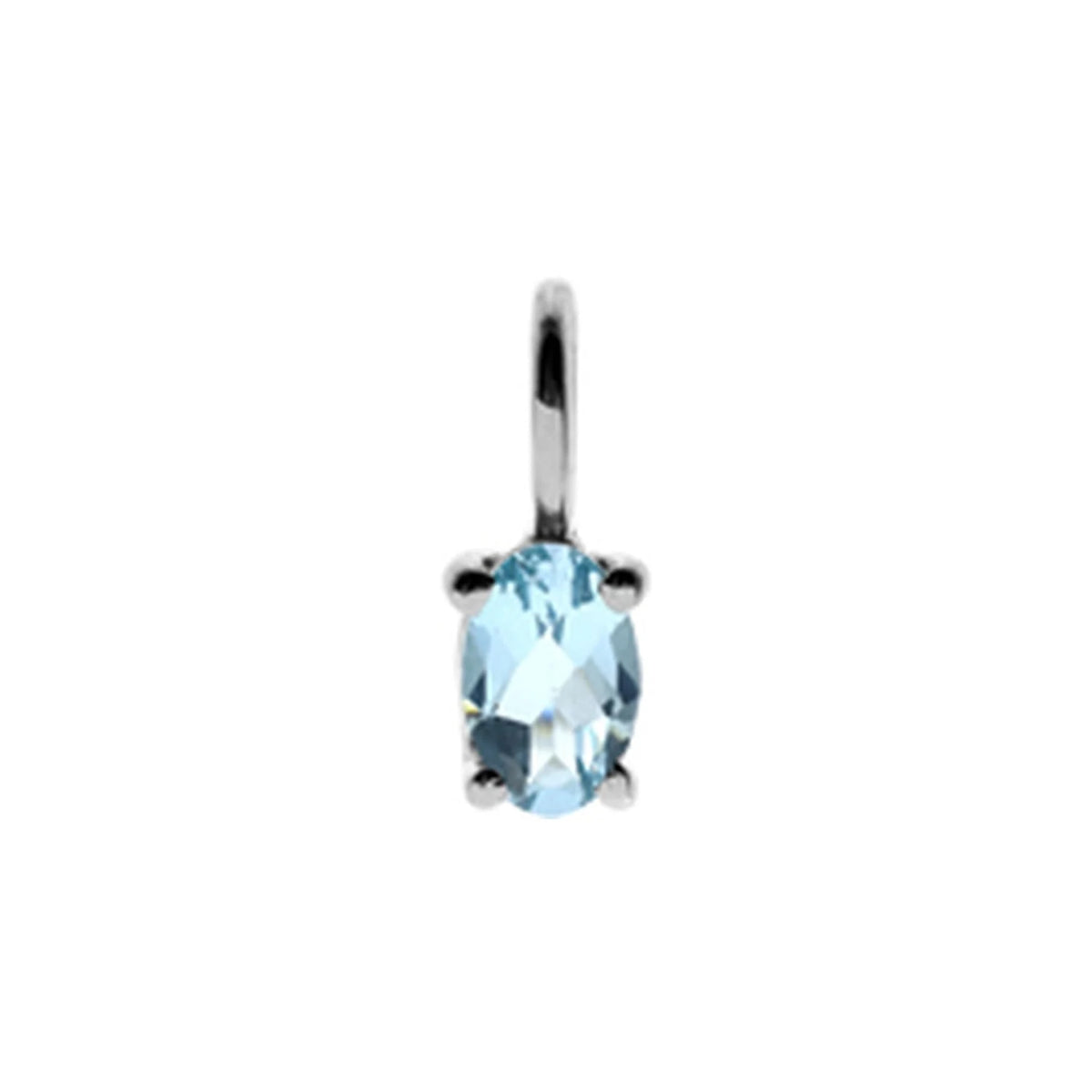 Silver and claw set oval Blue Topaz pendant