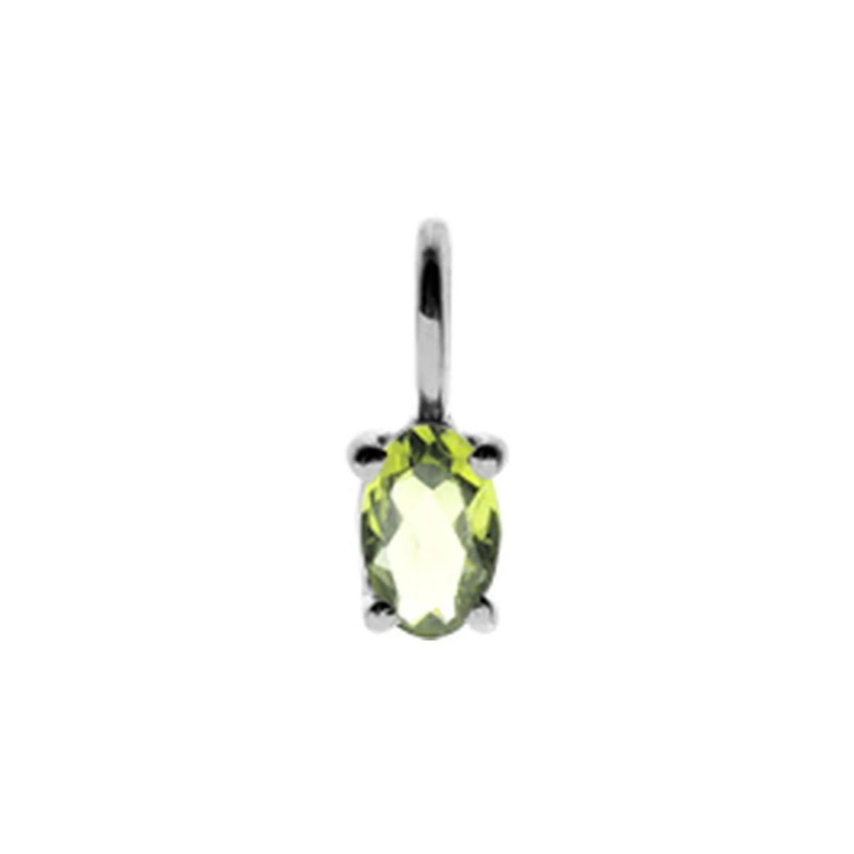 Silver and Peridot Oval pendant
