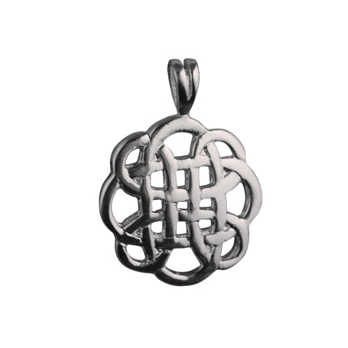 silver round Celtic knot design pendant