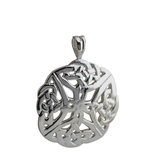 silver round celtic knot pendant