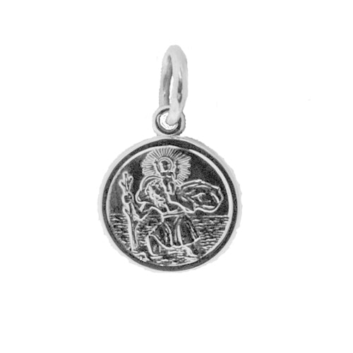 silver small round St christopher