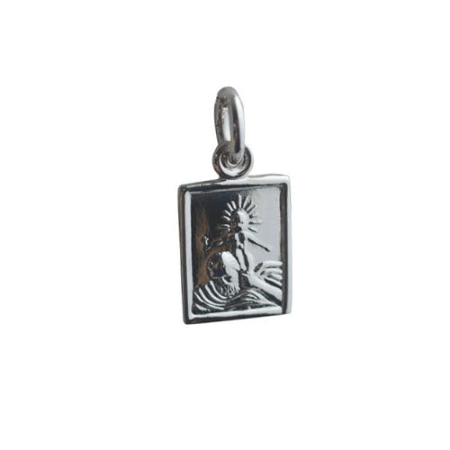 Silver rectangluar St Christopher pendant