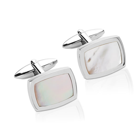 Stainless Steel and mother of pearl cufflinks