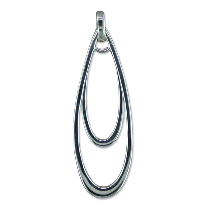 Silver Open Double Teardrop pendant