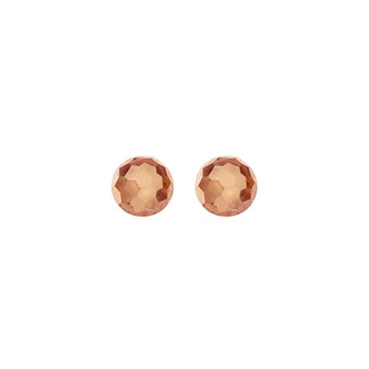 9ct Rose Gold faceted dome stud earrings