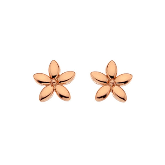 9ct Rose Gold flower stud earrings.
