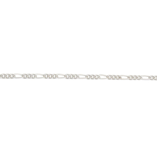 Silver filed figaro bracelet 7.5"