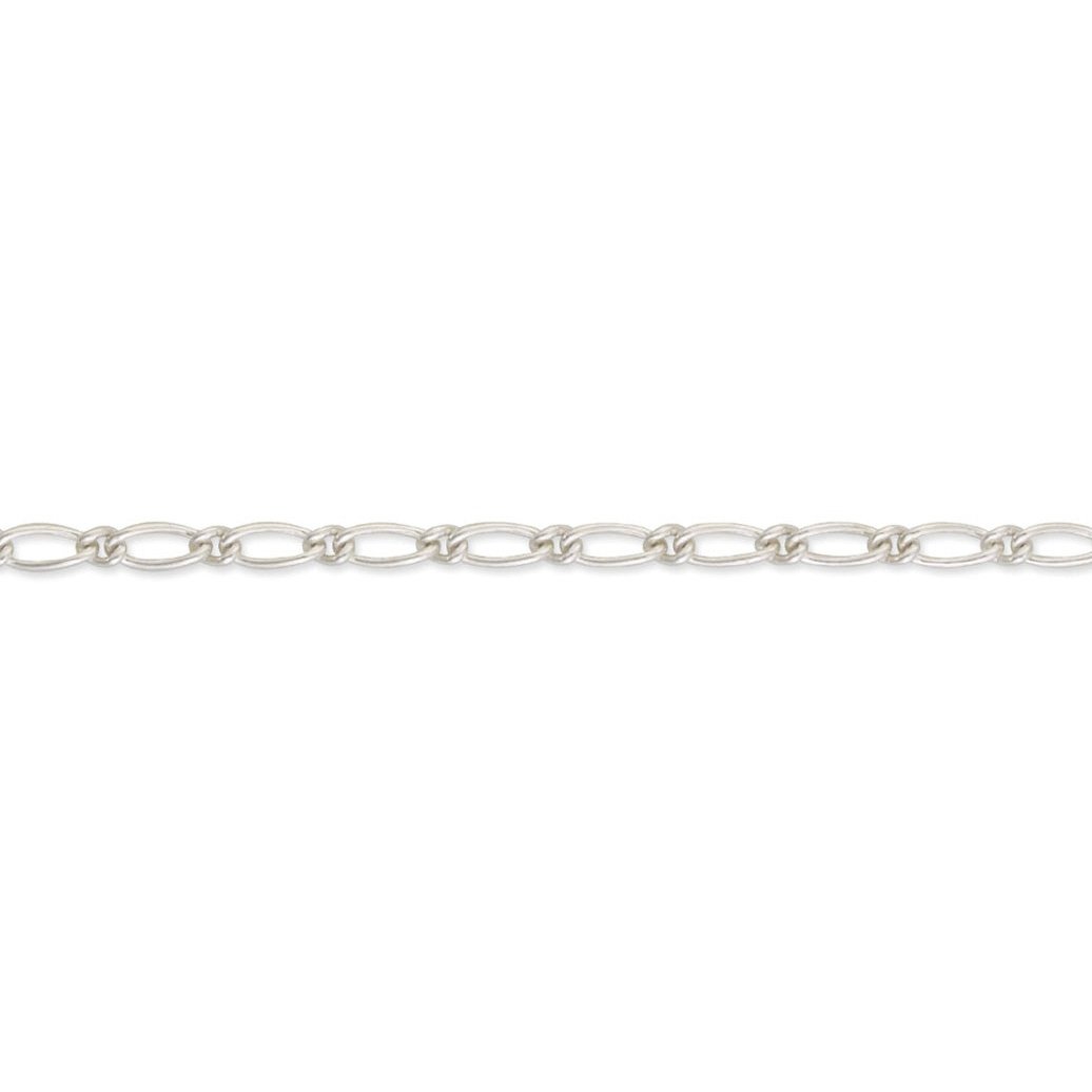 Silver figaro bracelet.