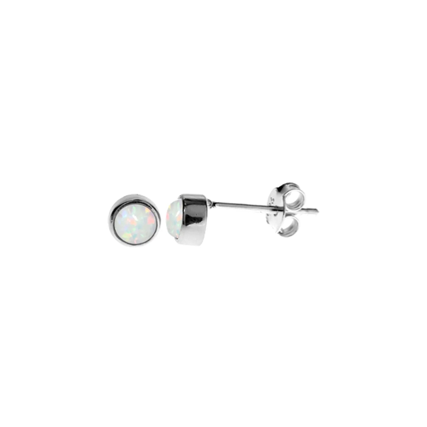 Silver & opalique small stud earrings