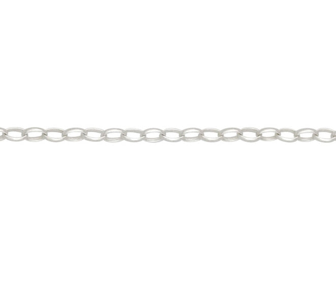 Silver oval belcher necklace