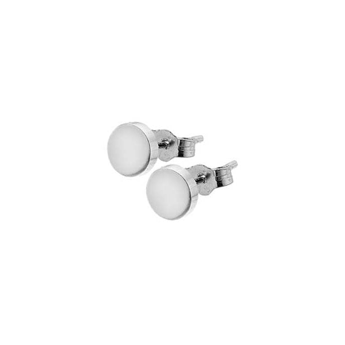 Silver disc stud earrings
