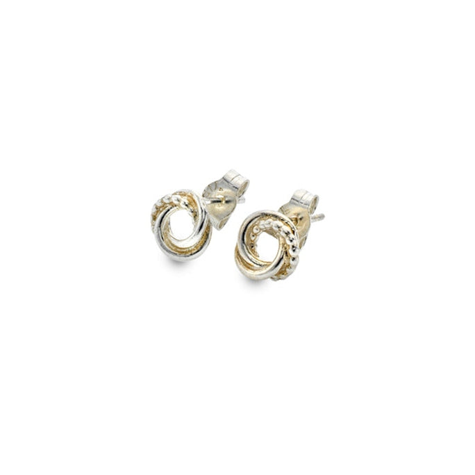 Silver small  knot stud earrings