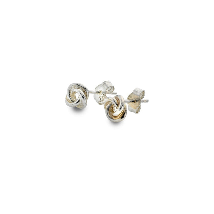 Silver knot stud earrings