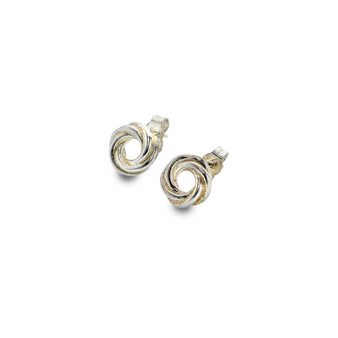 Silver large  knot stud earrings