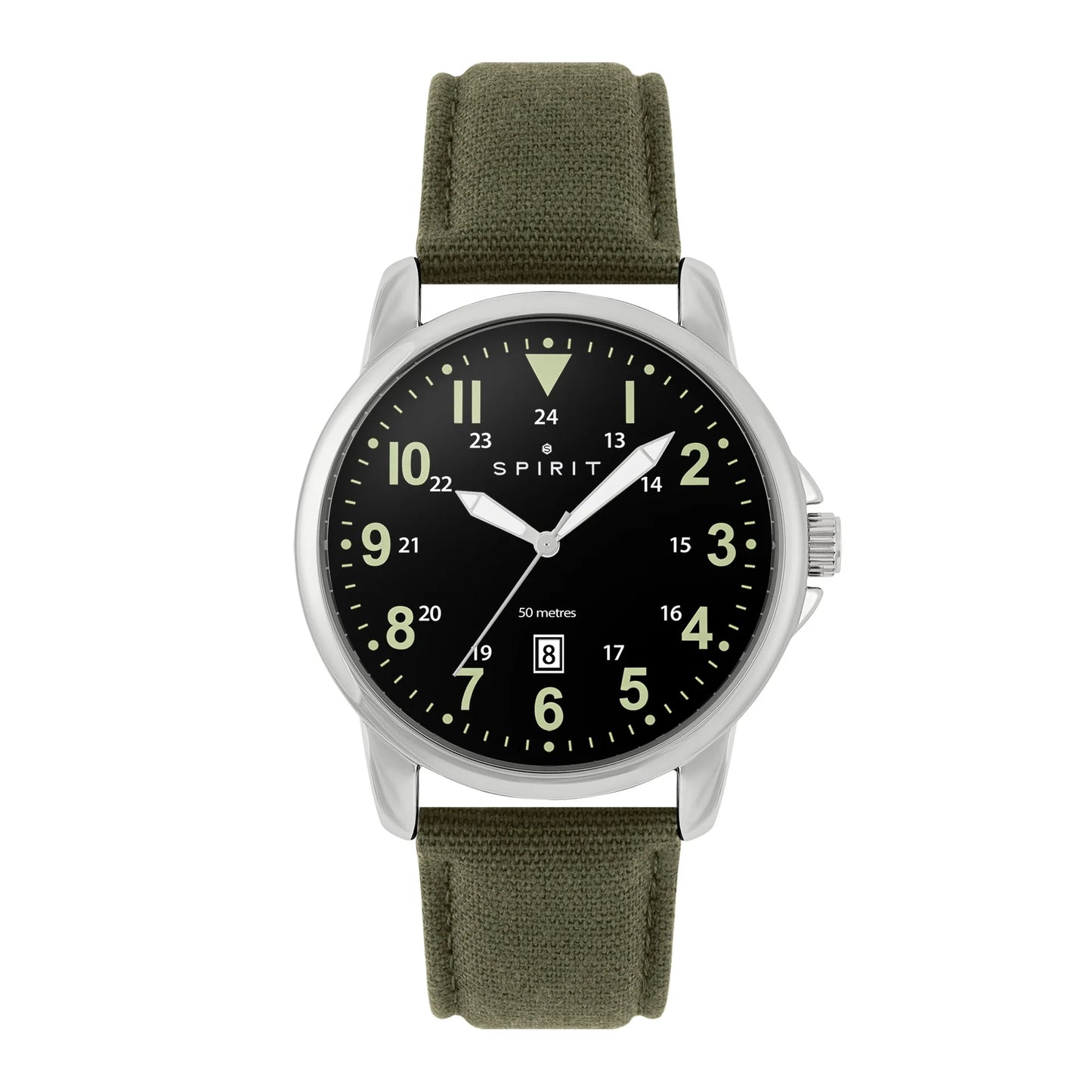 Gents Spirit Black Dial Canvas Strap Watch