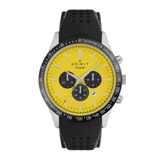 Gents Spirit Chronograph Yellow Dial Silicone Strap Watch
