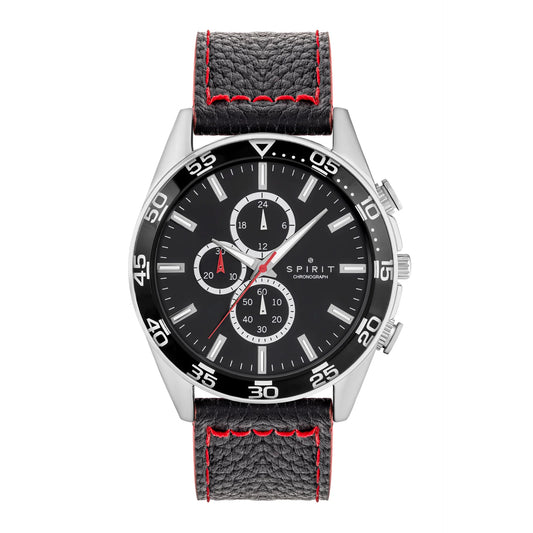 Gents Spirit Chronograph Black Strap Watch