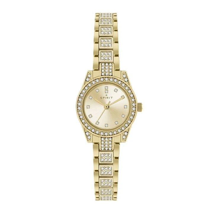 Ladies Spirit Gold Plated Stone Set Bracelet Watch