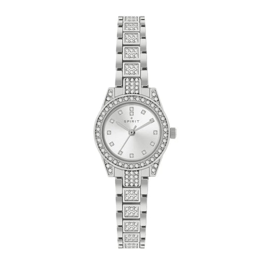 Ladies Spirit Silver Dial Stone Set Bracelet Watch