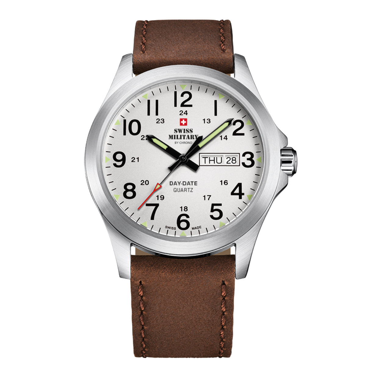Swiss Military day date military style field Watch