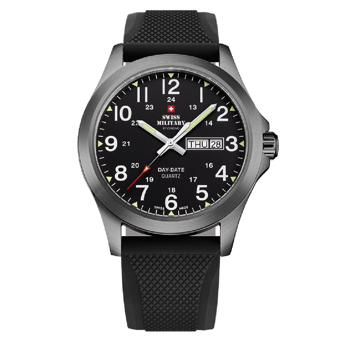 Swiss Military day date military style field Watch