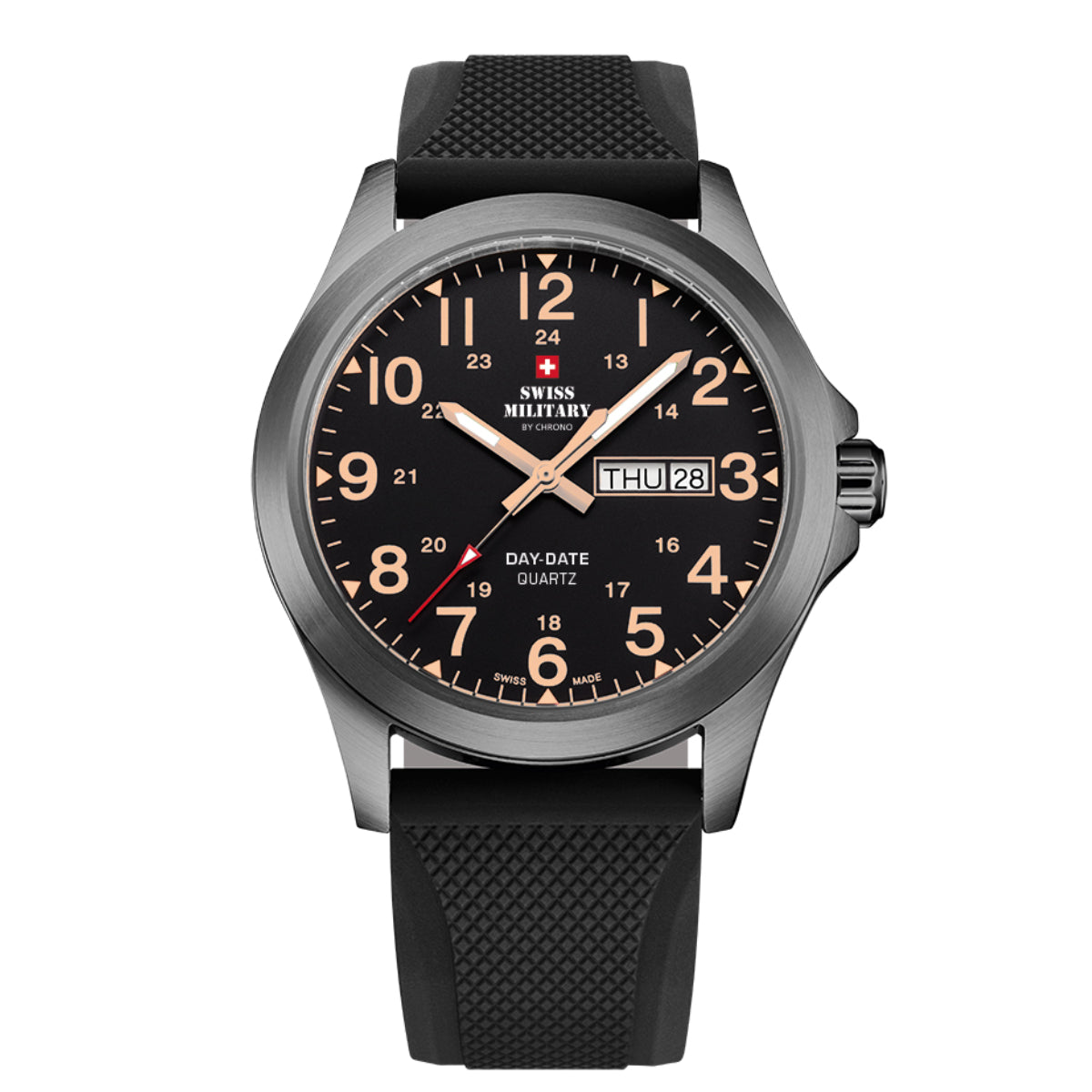 Swiss Military day date military style field Watch