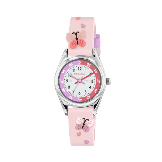 Tikkers Pink Butterfly Watch