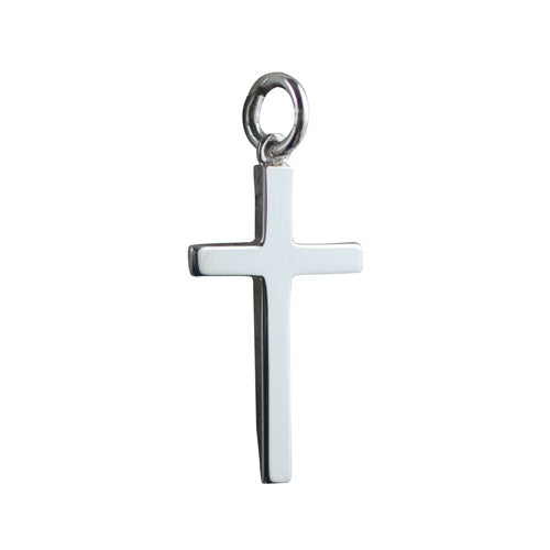 silver plain solid block cross