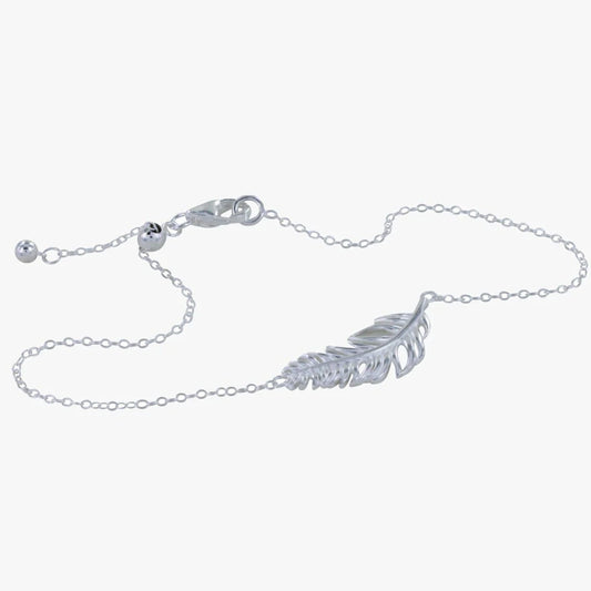 Silver feather bracelet