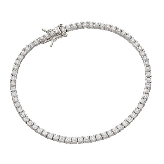 Silver And Cubic Zirconia Tennis Bracelet