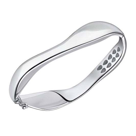Silver organic wave bangle