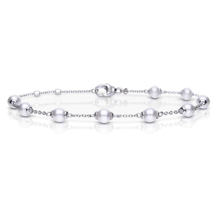 Diamonfire silver, cubic zirconia and shell pearl Bracelet