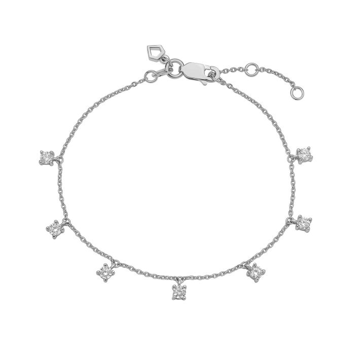 Diamonfire Silver Four Claw Set Bracelet