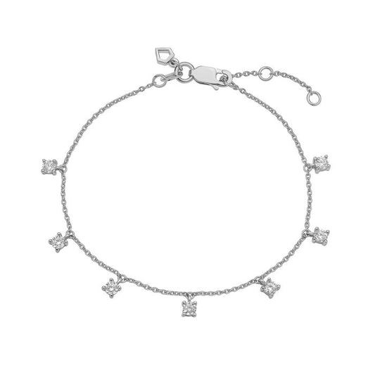 Diamonfire Silver Four Claw Set Bracelet