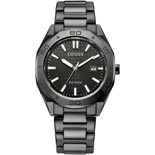 GENTS CITIZEN ECO-DRIVE BRACELET WATCH.