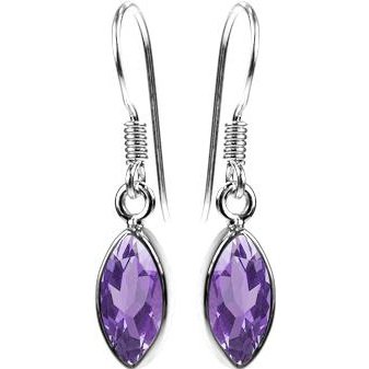Silver and Amethyst faceted drop earrings