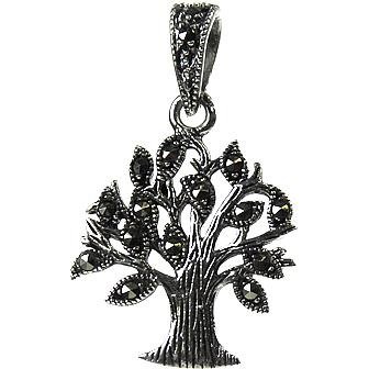 Silver and Marcasite tree design pendant