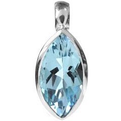 Silver and Blue Topaz marquise pendant