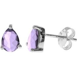 Silver and Amethyst teardrop pendant and earrings set