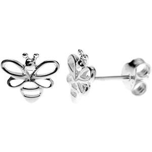 Silver bee stud earrings