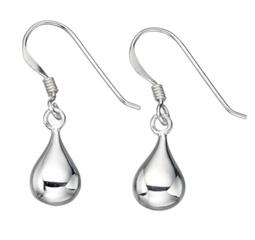 Silver tear drop drop earrings