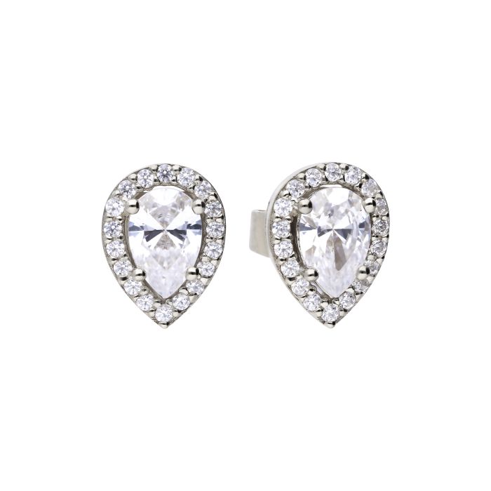 Real silver and cubic zirconia  stud earrings